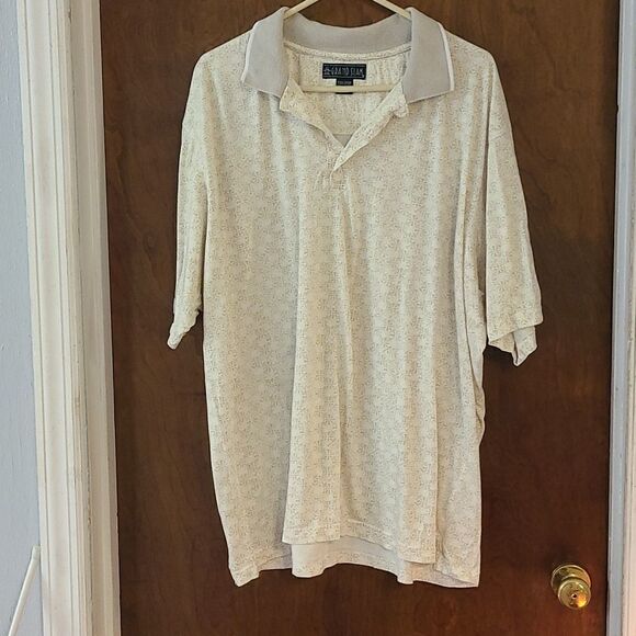 Grand Slam Men's XXL Short Sleeved White and Tan Polo - Picture 1 of 3